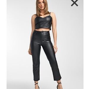 FAUX LEATHER BLACK PANTS